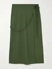 [LEMAIRE] LEMAIRE - Wool Midi Wrap Skirt - Army green - FR 38 FR 38 Green