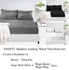 2000TC Bamboo Cooling Fitted Full Sheet Set Queen King Mega Queen & Mega King