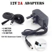 12V 2A AC/DC Power Supply Adapter Safety Charger For LED Strip Lamp CCTV Camera