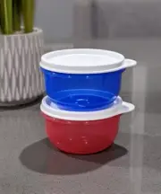Tupperware Ideal Snack Bowl 8oz. Container Set 2 New
