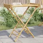 Folding Tray Table Garden Dining Side End Table Patio Backyard Bamboo vidaXL