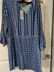 NEW AUTOGRAPH Womens indigo Jay Tunic Top Blouse NWT Plus Size 26 RRP $79.99