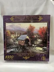 VTG Thomas Kinkade 1996 Puzzle 1000 Pcs. Country Memories Old Covered Bridge NEW