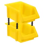 2pcs Plastic Shelf Bins 5.9" x 3.9" x 3" Wall Mounted Storage Bins, Yellow