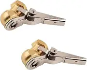 2x Car Tyre Inflator Valve Connector Air Chuck Ball Tire -on Silver