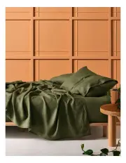 [Linen House] Nimes Sheet Set in Moss