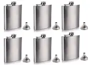 Gifts-Infinity 8 oz Hip Stainless Flask Set of 6 with Funnel