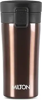 [MILTON] 300ml Vacuum Insulated Travel Coffee Mug with Strainer & Lid, Keeps Drinks Hot & Cold, 18/8 Stainless Steel Tumbler, Double-Walled Thermos Flask with Inner Copper Coating - Coffee