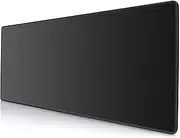 Amazer-T Extended Gaming Mouse Pad with Stitched Edges, Large Mousepad with Premium-Textured Cloth, Non-Slip Rubber Base, Waterproof Keyboard Pad, Black, 80x30cm (31.5x11.8in)