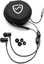 SYB Air Tube Stereo Headset, Anti-Radiation EMF Protection (Black, Regular, w/Case)