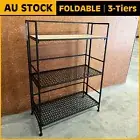 Wooden Console Table Stand Metal Entry Hallway Side Holder Hall Display Shelf