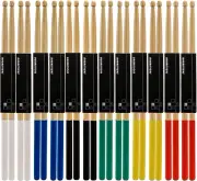 Suwimut 12 Pairs Drum Sticks Non-Slip Classic 7A Maple Wood Tip Drumsticks