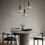 Vintaj interior Dome Ribbed Glass Pendant Light Available in 6 Colours