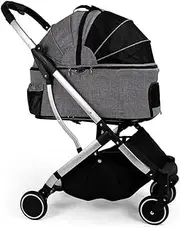 Cat Stroller for Large Cats, Dog Stroller for Medium Dogs, Pet Travel Carrier Detachable Dog Pram Stroller Buggy Dog Prams Pushchairs for Small Medium Dogs, Loading 20kg(Gray a)