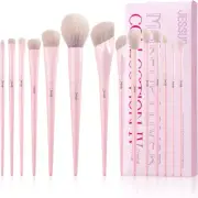 Pink Makeup Brushes Set 14Pcs Make up Brushes Premium Vegan Foundation Concealer