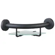 evekare Black Corner Shelf With Grab Rail