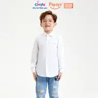 在飛比找蝦皮購物優惠-Chippo 長袖白襯衫男童出門上學用柔軟材質 3 至 10