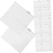 [KOMBIUDA] 12pcs Reusable Clear Travel Pouches for Medication Jewelry Cosmetics Durable Self Sealing Organizers Half Transparent Bags for