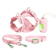 4 Dog Harness And Leash Set Puppy Chest Strap Pet Vest Leash Collar Set