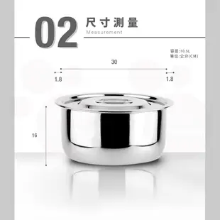 【ZEBRA斑馬牌】304不鏽鋼 6F30 調理鍋 30cm 10.5L (湯鍋)