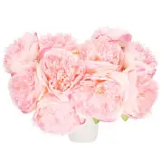 Artificial Flower Heads, Silk Peony Plants Hydrangea Dark Pink Faux Flower 10Pcs
