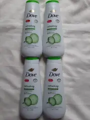 4 DOVE REFRESHING CUCUMBER & GREEN TEA BODY WASH SHOWER GEL 20 FL OZ EA