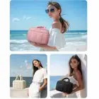 Multifunctional Makeup Bag Puffy Wash Pouch Data Cable Storage