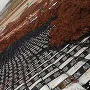 Ground Grid Polyethylene, Pea Gravel Sand Soil Stabilizer for Outdoor Steep Driveway Slope Area, Permeable Paving Mesh Grid Easy Installation(2x5 m/6.5x16.5 ft)