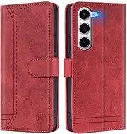 GoodcAcy Mobile Phone Case Compatible with Samsung Galaxy S23 Plus Leather Folding Protective Case Wallet Cover Flip Case for Samsung Galaxy S23 Plus Red