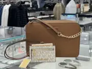 MICHAEL KORS JET SET SHOULDER CROSSBODY BAG LUGGAGE + LANYARD CARD CASE VANILLA