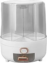 Rice Storage Bin, 6 Grids 360 Rotating Grain Dispenser, Transparent for Home Use (12)