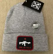 AFFLICTION HOWITZER "COME AND TAKE IT" BEANIE GREY *NWT*