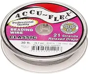 Accu-Flex Beading Wire Clear Nylon-Coated Stainless Steel 21-Strand 0.014-inch Diameter 30-Foot Spool