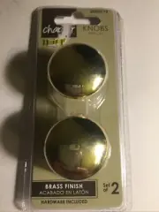 Chapter Cabinet Knobs, 2-Pack, BRASS FINISH 2000172 BRAND NEW + FREE SHIPPING