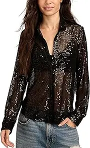 [Lucky Brand] Women's Sequin Buttondown Shirt