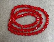 100 - 4mm Faceted Round Czech Glass Beads - Light Red