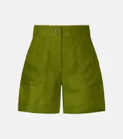 [Eres] Eres Correct high-rise linen shorts AU 14 green