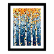 Birch Leaves Knife Framed print Art Poster