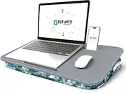 Lap Desk, Portable Lap desks for Adults with Pillow Cushion Washable, Fits up to 17 inch Laptop, Laptop Stand with Device Ledge and Phone Holder, for Home Office,Bed,Waves, ISTUDYNITURE (Large)