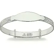 Baby Bangle Celtic ID Bracelet 925 Silver Children Baptism Christening engrave