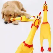 Squeaker Funny Screaming Shrilling Chicken Toy Squeeze Rubber Pet Dog Chew 30cm