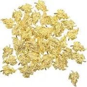 100pcs Nail Leaves Ornaments Manicure Tips Decor Charms for Nails Manicure Embellishments Nail Leaf Charm Nail Sequins Butterfly Headband for Women Gold Trim Alloy Decoration Metal