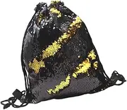 Homoyoyo Travel Drawstring Bag Sequins Reversible Design Durable Rope for Shopping Festivals