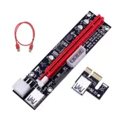 PCI-E 1x to 16x Powered USB3.0 GPU Riser Extender Adapter Card Board Cable j
