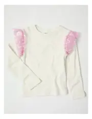 [Milkshake] Rib Flutter Sleeve Top in Cream