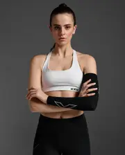 Flex Compression Arm Sleeve (Single), 2XU, XL, Black/Grey, Unisex