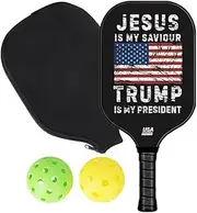 Jesus is My Saviour USAPA Approved Carbon Fiber Pickleball Paddles with Rackets Cover and Training Ball