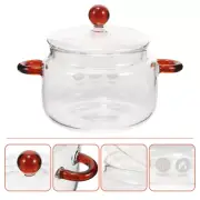 Glass Cooking Saucepan with Lid Heat Resistant Borosilicate Glass Saucepan