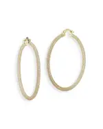 Aqua Pave Large Hoop Earrings in 14K Gold Plated Sterling Silver - Exclusive