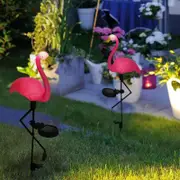 Solar Garden Lights 2Pcs Outdoor Lawn Decor Solar Lights Flamingos Garden Decor Lights
